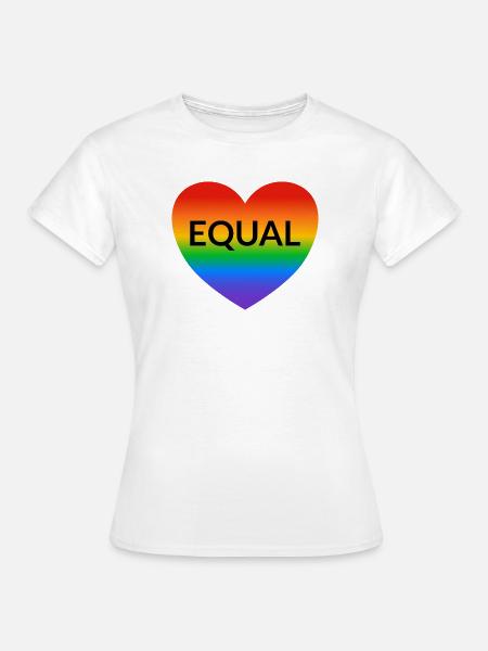 Gleiches Herz Regenbogenstolz - Frauen T-Shirt - Weiß