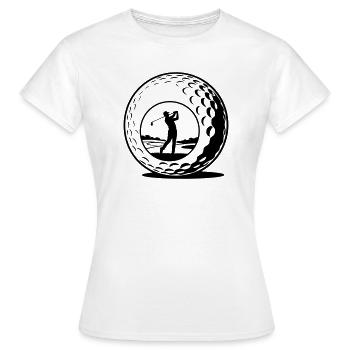 Balle de golf - T-shirt Femme - blanc - Devant - AI Model Female 172 dark (172cm)