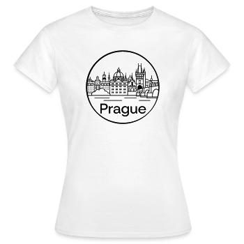 Prag - Frauen T-Shirt - Weiß - Vorne - AI Model Female 172 dark (172cm)