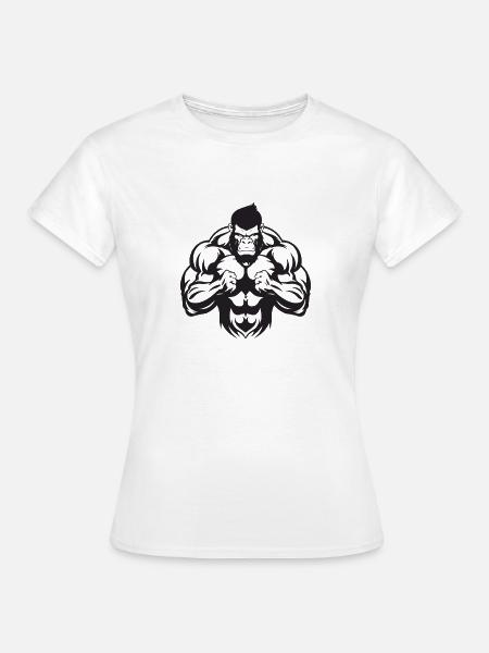 Gorilla Bodybuilding - Frauen T-Shirt - Weiß