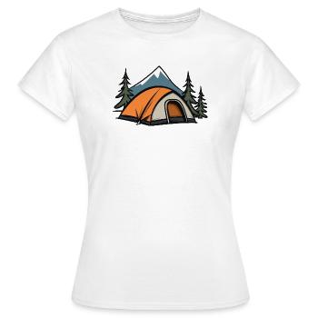 Camping en plein air - T-shirt Femme - blanc - Devant - AI Model Female 172 dark (172cm)