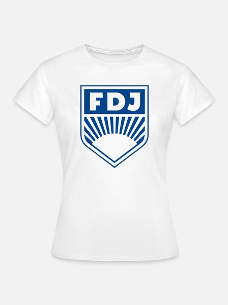 FDJ - Freie Deutsche Jugend Abzeichen (einfarbig) - Frauen T-Shirt - Weiß