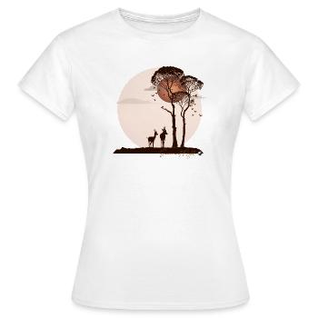 Savane africaine la nuit - T-shirt Femme - blanc - Devant - AI Model Female 172 dark (172cm)