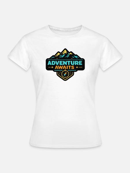 Abenteuer Wartet: Berge Kompass - Frauen T-Shirt - Weiß