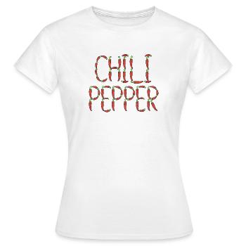 Chili-Chili-Typografie - Frauen T-Shirt - Weiß - Vorne - AI Model Female 172 dark (172cm)