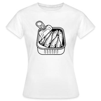 Sardines - T-shirt Femme - blanc - Devant - AI Model Female 172 dark (172cm)