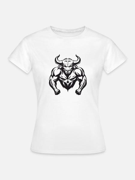 Bulle Stier Bodybuilding - Frauen T-Shirt - Weiß