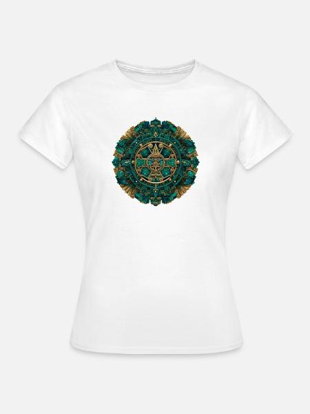 Azteken Sonnengott Mystisch - Frauen T-Shirt - Weiß