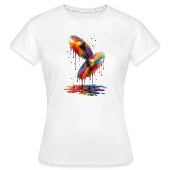 Becken mit tropfenden Farben - Frauen T-Shirt - Weiß - Vorne - AI Model Female 172 dark (172cm)