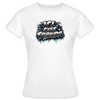 ICI C’EST FRIBOURG - T-shirt Femme - blanc - Devant - AI Model Female 172 dark (172cm)