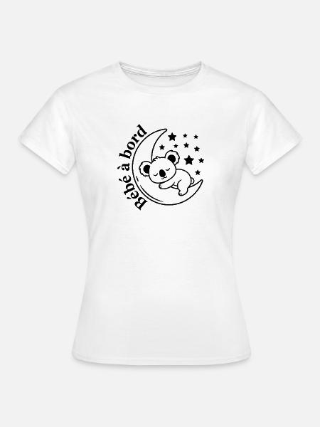 Baby-Koala-Autoaufkleber an Bord - Frauen T-Shirt - Weiß