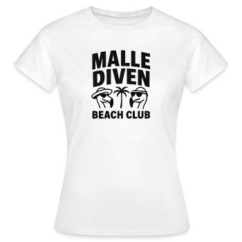 Malle Diven Beach Club Flamingo Mallorca Party - Women's T-Shirt - white - Front - AI Model Female 172 dark (172cm)