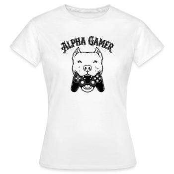 alpha gamer - Women's T-Shirt - white - Front - AI Model Female 172 dark (172cm)