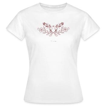 Feminine florale Line Art Bloom - Frauen T-Shirt - Weiß - Vorne - AI Model Female 172 dark (172cm)