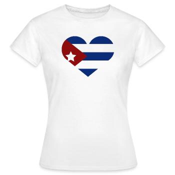 Drapeau cubain en forme de cœur - T-shirt Femme - blanc - Devant - AI Model Female 172 dark (172cm)
