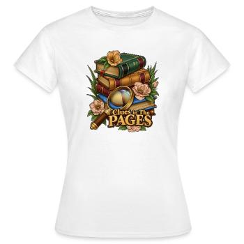 Hinweise auf den Seiten - Frauen T-Shirt - Weiß - Vorne - AI Model Female 172 dark (172cm)