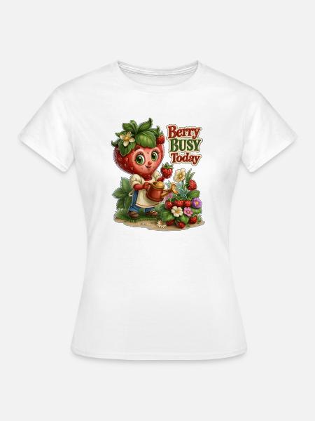 Beerenbeschäftigter Erdbeergärtner - Frauen T-Shirt - Weiß