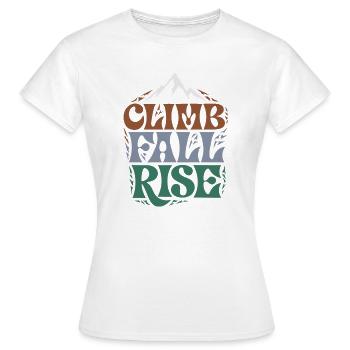 Dawn Mountain und Laub - Frauen T-Shirt - Weiß - Vorne - AI Model Female 172 dark (172cm)