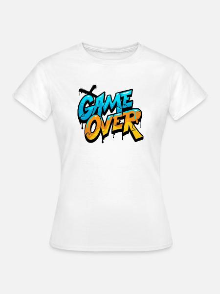 Game Over Graffiti Glow - Frauen T-Shirt - Weiß