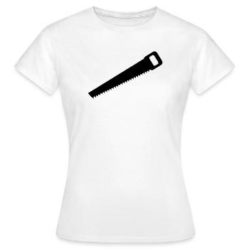 Scie à main - T-shirt Femme - blanc - Devant - AI Model Female 172 dark (172cm)