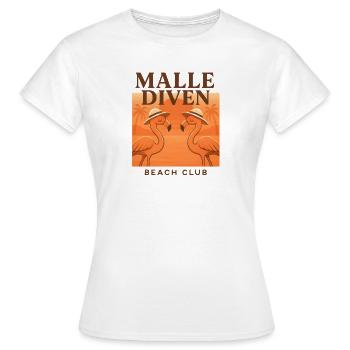 Malle Diven Beach Club Flamingo Mallorca Party - Women's T-Shirt - white - Front - AI Model Female 172 dark (172cm)