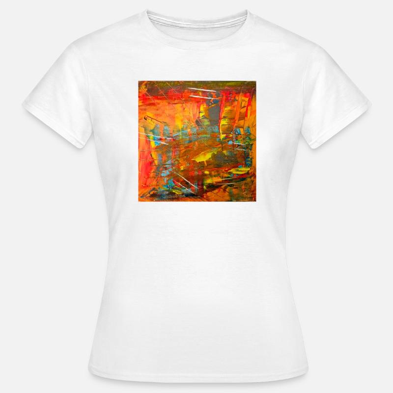Fire-colored abstract image - Women's T-Shirt - white