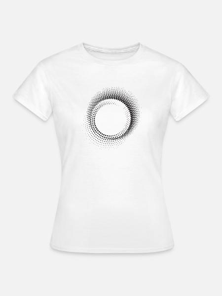 Halo-Punkt-Ringmuster - Frauen T-Shirt - Weiß