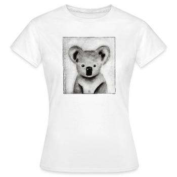 Koala noir et blanc - œuvres sculptées à la main - T-shirt Femme - blanc - Devant - AI Model Female 172 dark (172cm)
