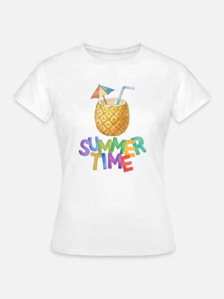Sommerzeit Ananasgetränk - Frauen T-Shirt - Weiß