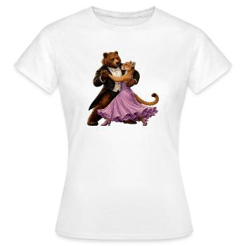 Tanzender Bär und Löwin Walzer Ballsaal Eleganz - Frauen T-Shirt - Weiß - Vorne - AI Model Female 172 dark (172cm)