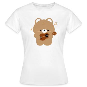 Bear Guitar Serenade - T-shirt Femme - blanc - Devant - AI Model Female 172 dark (172cm)