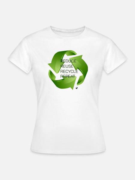 Drei grüne recycling Pfeile Abbildung - Frauen T-Shirt - Weiß
