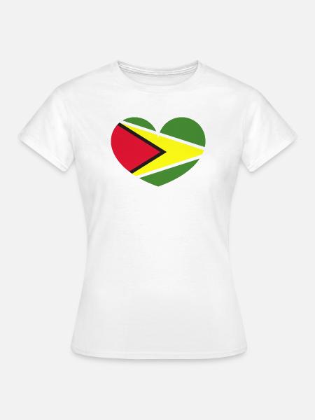 Guyana-Herzflagge - Frauen T-Shirt - Weiß