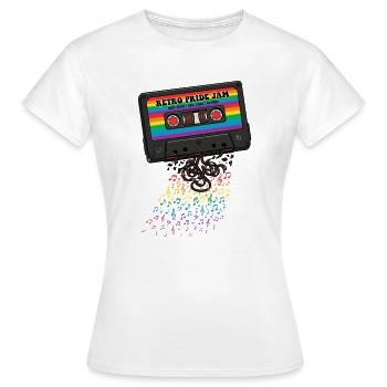 LGBT-Pride-Monat – Retro-Pride-Kassette - Frauen T-Shirt - Weiß - Vorne - AI Model Female 172 dark (172cm)