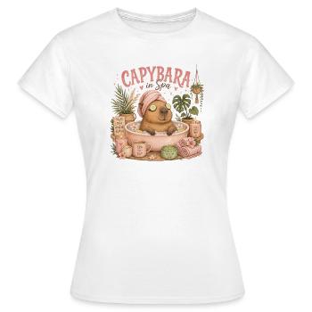 Capybara Spa Auszeit - Frauen T-Shirt - Weiß - Vorne - AI Model Female 172 dark (172cm)