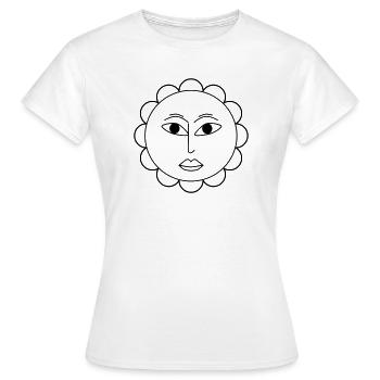 Schlichte Blume - Frauen T-Shirt - Weiß - Vorne - AI Model Female 172 dark (172cm)