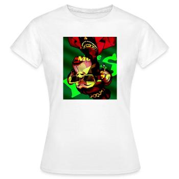 Geometrischer Neon-Tierkopf mit Sonnenbrille - Frauen T-Shirt - Weiß - Vorne - AI Model Female 172 dark (172cm)