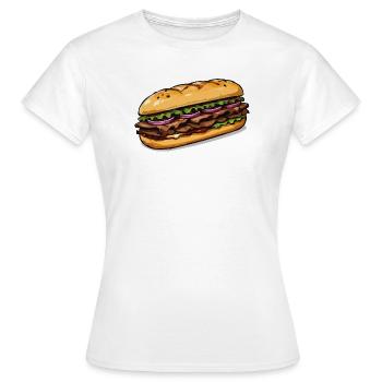Sandwich Illustration - Frauen T-Shirt - Weiß - Vorne - AI Model Female 172 dark (172cm)