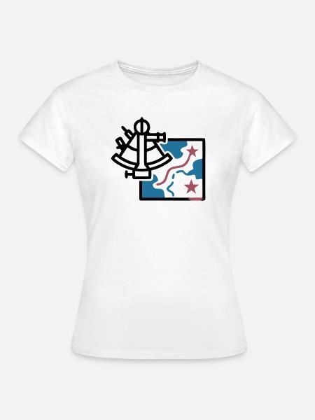 Sextant Navigation Karte Vektor - Frauen T-Shirt - Weiß