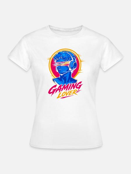 Gaming Lover Neon Headset - Frauen T-Shirt - Weiß