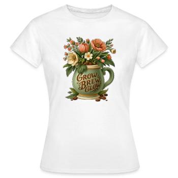 Cultiver Brew Glow Mug Flora - T-shirt Femme - blanc - Devant - AI Model Female 172 dark (172cm)