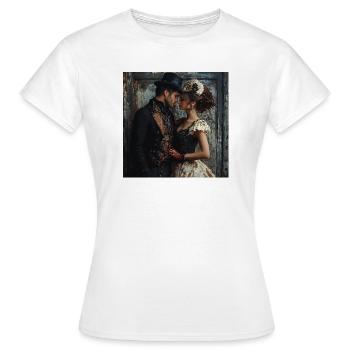 Romantisme du masque victorien - T-shirt Femme - blanc - Devant - AI Model Female 172 dark (172cm)