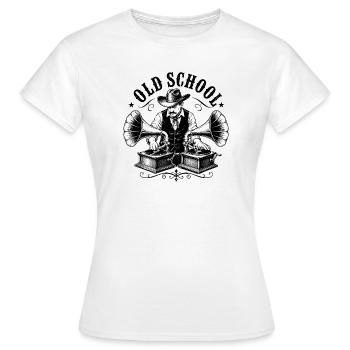 Un DJ old school avec gramophone - T-shirt Femme - blanc - Devant - AI Model Female 172 dark (172cm)