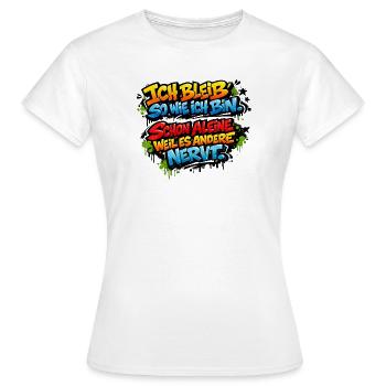 Lustiger Spruch Arbeit Büro Job Graffiti - Frauen T-Shirt - Weiß - Vorne - AI Model Female 172 dark (172cm)