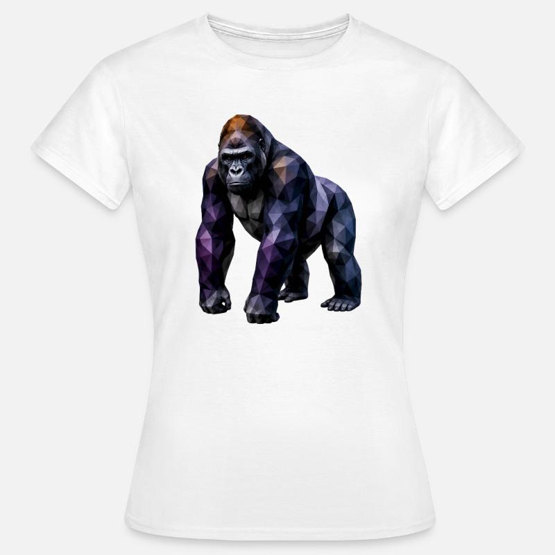 Gorilla Polygon – Colored Geometry - Women's T-Shirt - white