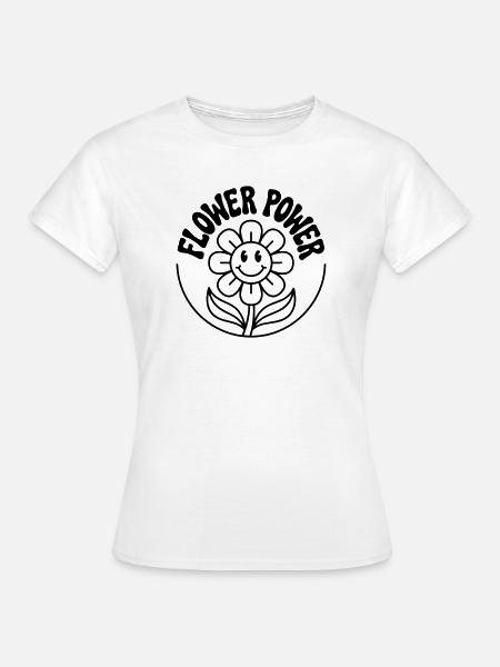 flower power - Dame-T-shirt - hvid