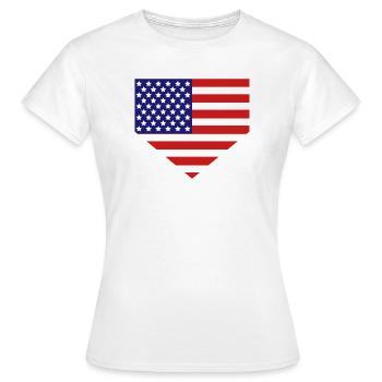 Drapeau américain au marbre - T-shirt Femme - blanc - Devant - AI Model Female 172 dark (172cm)