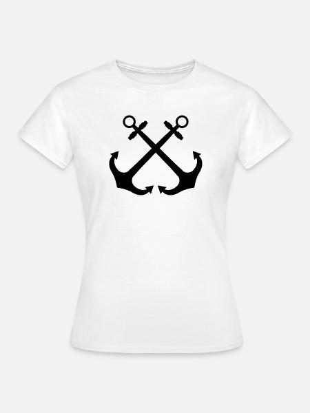 Gekreuzte Anker - Frauen T-Shirt - Weiß