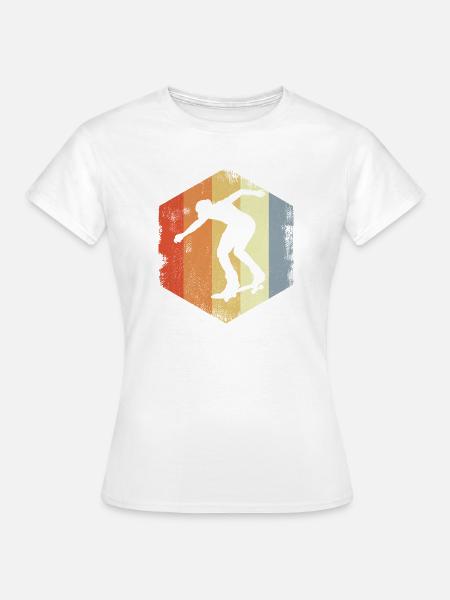 Skateboarder Oldschool - Frauen T-Shirt - Weiß