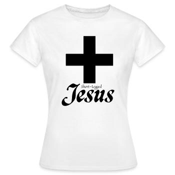 Jésus aux jambes courtes - T-shirt Femme - blanc - Devant - AI Model Female 172 dark (172cm)